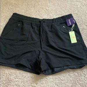 black athletic shorts